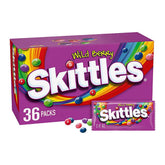 Skittles Wild Berry Fruity Chewy Candy Full Size Bulk Pack 2.17 oz, 36 ct