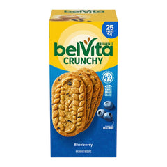 belVita Blueberry Breakfast Biscuits, 4 biscuits per pack, 25 pk