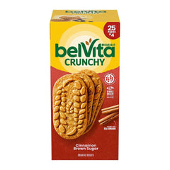 belVita Cinnamon Brown Sugar Breakfast Biscuits, 4 biscuits per pack, 25 pk