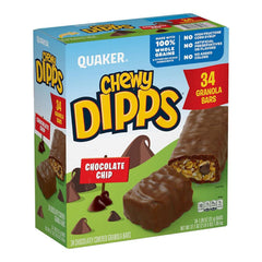 Quaker Chewy Dipps Granola Bars, Chocolate Chip, 34 pk