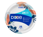 Dixie Paper Plates 10" inch 26 Count 2X Stronger Multicolor Disposable Plates