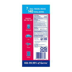 Wet Ones Antibacterial Hand Wipes Travel Pack - Fresh Scent, 7 Pack - 20 Count
