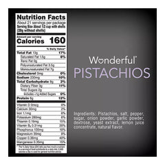 Wonderful Salt & Pepper Pistachios, 40 oz