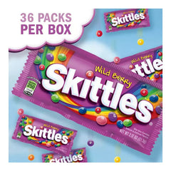 Skittles Wild Berry Fruity Chewy Candy Full Size Bulk Pack 2.17 oz, 36 ct