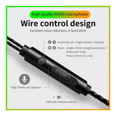 Wired Earbuds Headset In-Ear Earphone MIC 3.5mm HIFI DJ Bass Stereo Headphone