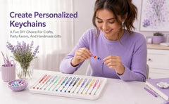 30Pcs Beadable Keychains Bar Bulk Kit, Colorful Keychain Bar for Beads