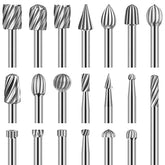 20 piece HSS rotary burr set for engraving and carving with storage case