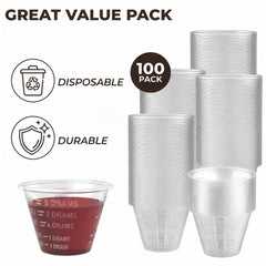 Disposable Medicine Cups Graduated, Bulk Pack of 100, 1 oz 30ml Small Plastic