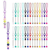 30Pcs Beadable Keychains Bar Bulk Kit, Colorful Keychain Bar for Beads