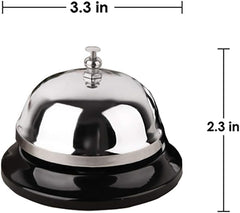 Silver service bell showing push-button top and anti-rust chrome finish