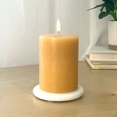 Yellow 3x4 Pillar Candle Unscented Single Wick Home Decor