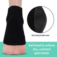 Gel heel socks with breathable stretch fabric and elastic cuff