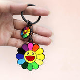 Bag charm hanging from backpack zipper