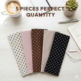 5-pack women's wide polka dot headbands in assorted colors
