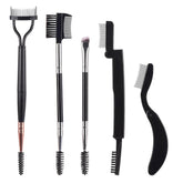 5-piece eyebrow brush and eyelash separator tool set