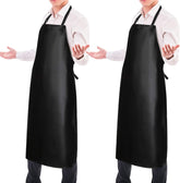 2-pack of black waterproof heavy duty vinyl work aprons
