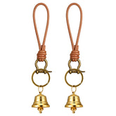 Brass hanging bell for door knob with vintage copper finish