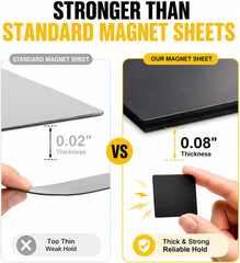 Peeling the backing from a self-adhesive magnetic square