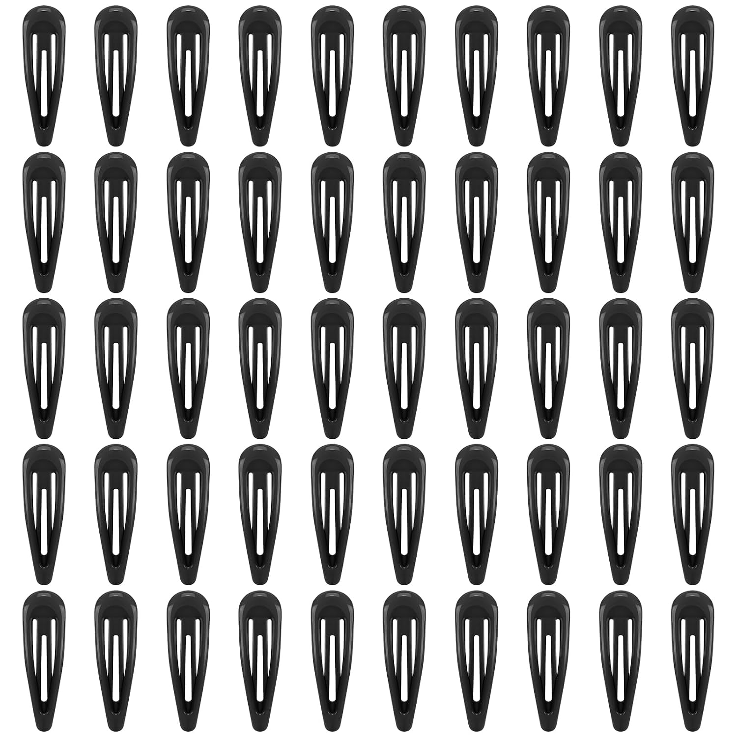 50-pack of black snap hair clips 2 inch barrettes