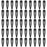 50-pack of black snap hair clips 2 inch barrettes