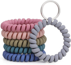 6-pack stretchable spiral wrist keychains