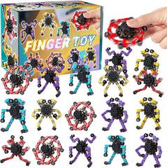 16-piece transformable fidget spinner set in gift box