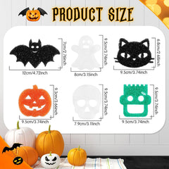 Halloween ghost, bat, pumpkin, cat, skull, and spooky character kitchen cleaning sponges