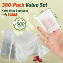 Empty tea sachet filled with loose leaf tea leaves