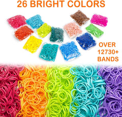 Colorful loom rubber bands sorted by color for bracelet making