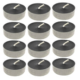 Long Burning Unscented Tea Light Candles Black Tealights Pack of 50 Bulk
