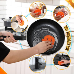 Six Halloween-themed scrubber sponges for dishes, cookware, and countertops