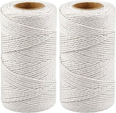 Two spools of natural white cotton twine, 2mm thick, 656 ft total length
