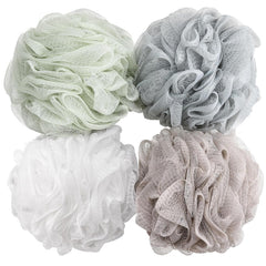 4-pack bath sponge loofah set in assorted colors