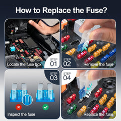 300-Piece Automotive Blade Fuse Assortment Kit – Standard, Mini & Micro with Fuse Puller