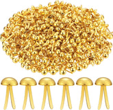 500 Gold Mini Paper Fasteners, 0.3 x 0.6 in Brass Brads