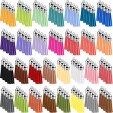 120-piece leather keychain tassels in 30 colors