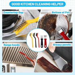 Brass, stainless steel, and nylon bristle scrubbing brushes side by side