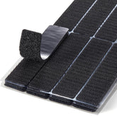 Heavy duty sticky back hook and loop tape strips 16 sets 1x4 inch black self-adhesive fasteners