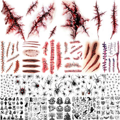 24-Sheet Halloween Temporary Tattoo Set