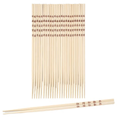 Bamboo Chopsticks Chinese , 10" Long, Natural Bamboo Color - 12 Pairs