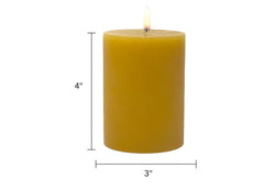 Yellow 3x4 Pillar Candle Unscented Single Wick Home Decor