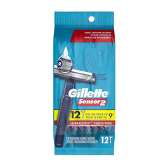 Gillette Sensor2 Lubristrip Fixed Head Disposable Razors 12 count