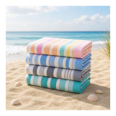 Beach Towels - 100% Cotton 30x60 Inch Quick Dry with Hanging loop - Sand Free