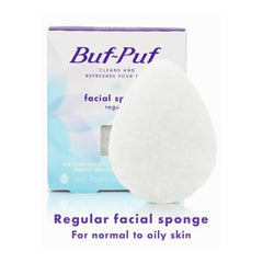 Buf-Puf Regular Facial Sponge Clean Refreshes Skin, Dermatology Tested, 1ct