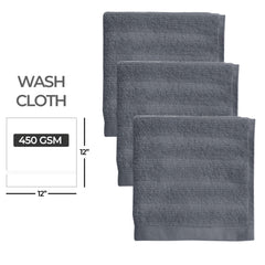 Heavy Duty Washcloth Quick Dry Fade Resistant 12x12 in Pack of 3 & 6