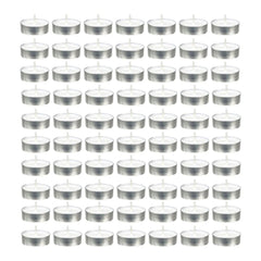 Long Burning Unscented Tea Light Candles, In White Pack Of 100
