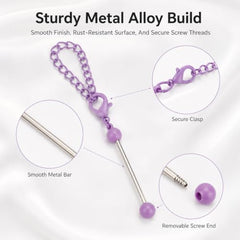 30Pcs Beadable Keychains Bar Bulk Kit, Colorful Keychain Bar for Beads