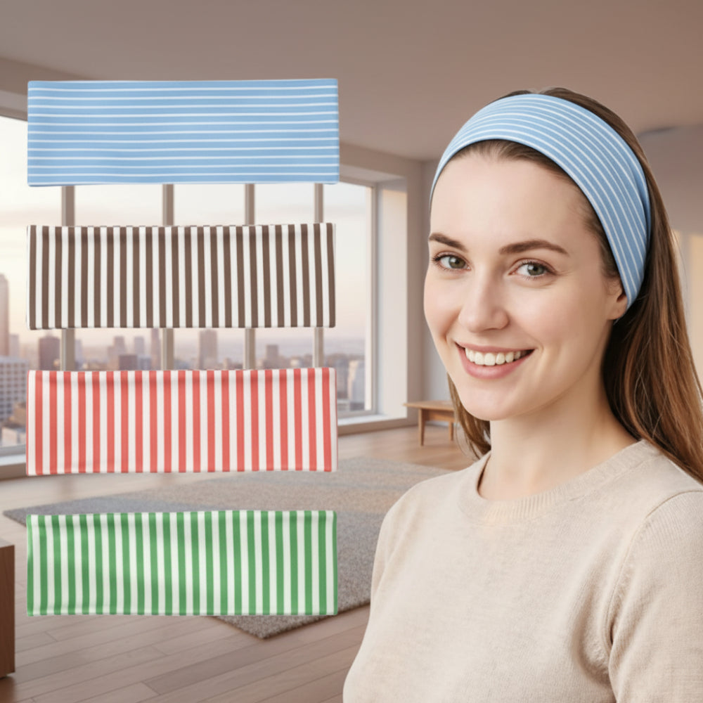 4-pack striped headbands for women multi-color