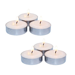 Long Burning Unscented Tea Light Candles, In White Pack Of 100