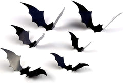 3D Bat Wall Decor Stickers – 120 Pcs Waterproof Black Halloween Decals (4 Sizes)